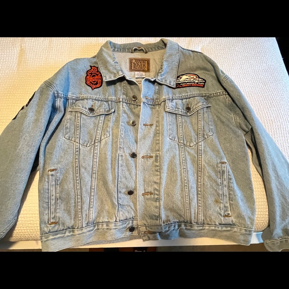 Women’s Denim Jacket with Harley Davidson Patches